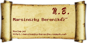 Marsinszky Bereniké névjegykártya